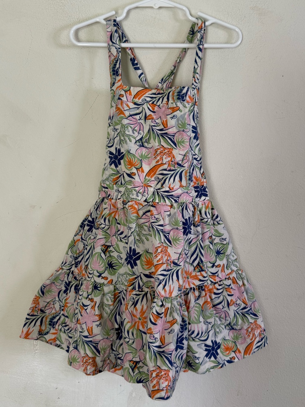 Polo Ralph Lauren Toddler Girls Tropical Print Halter Criss Cross Dress, Size 5T